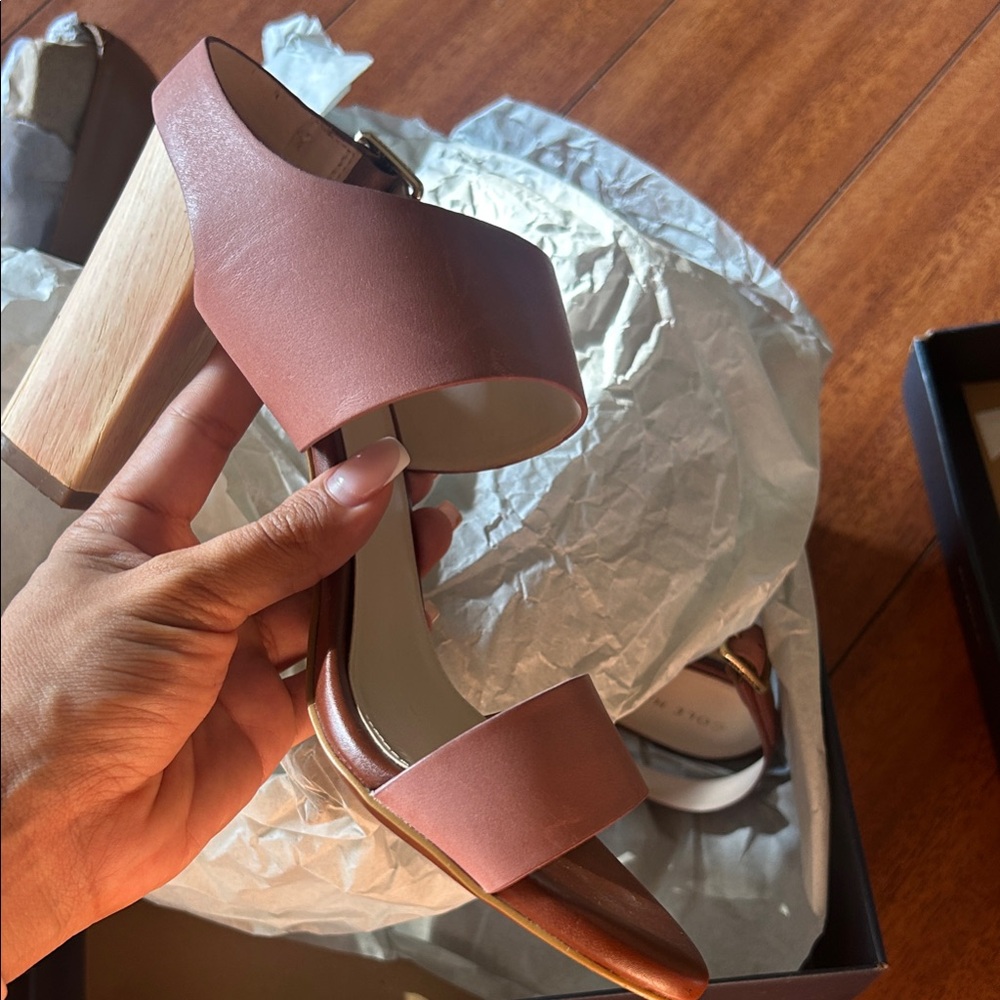 Cole Haan Pink Block Heel Sandals
